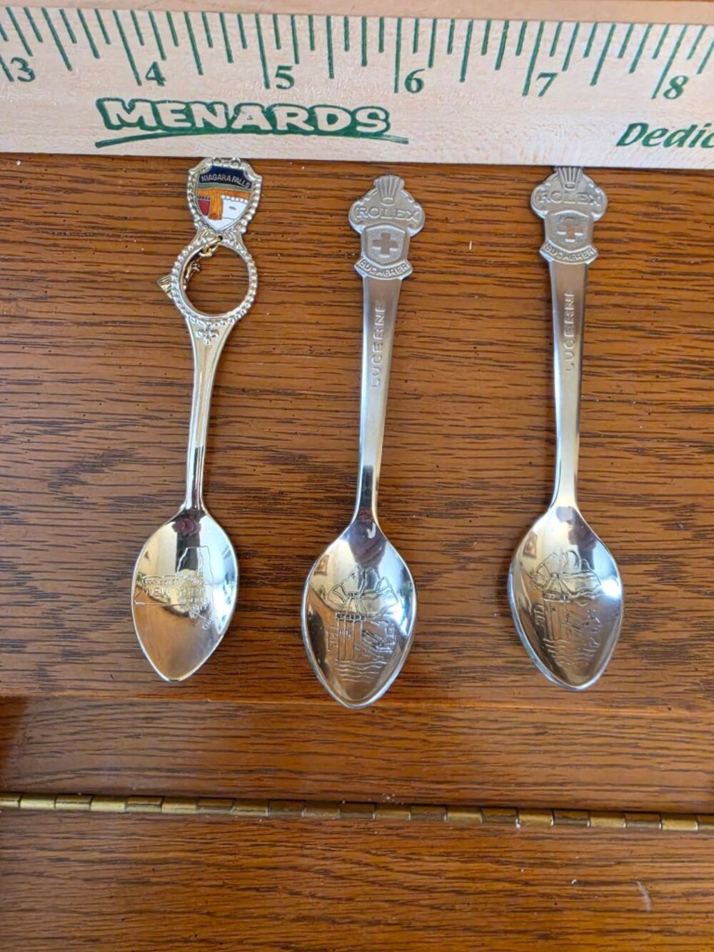 Pair of Vintage Rolex x Bucherer Lucerne Switzerland Souvenir Spoons